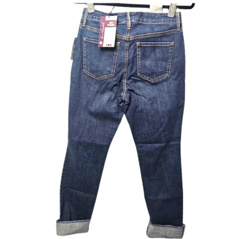 Gloria Vanderbilt Dark Wash Slim Straight Mid Rise Jeans Size 4 NWT - Picture 3 of 14